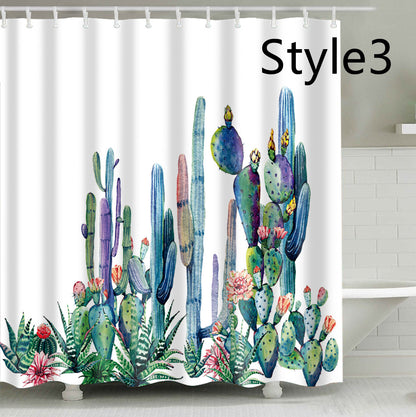 Cactus Print Shower Curtain