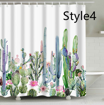 Cactus Print Shower Curtain