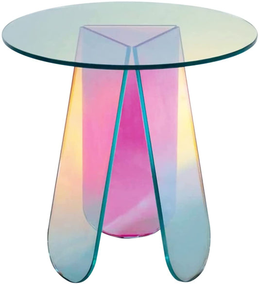 Iridescent Rainbow End Table and Coffee Table